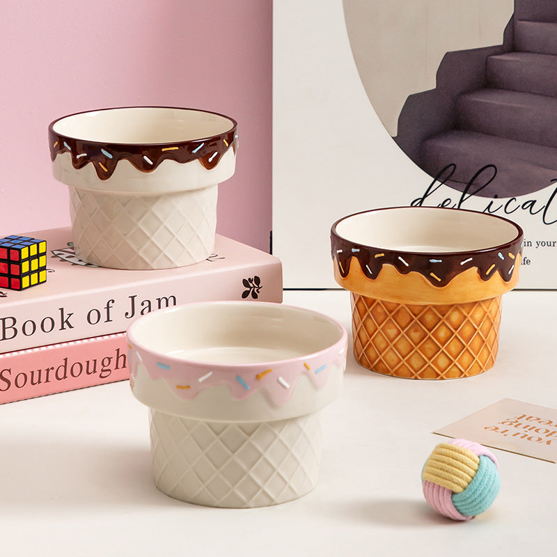 Creative Ice Cream Themed Pet Bowl