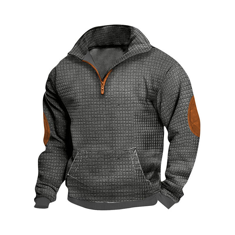 Hommes Plaid zippé Cardigan Casual Sweatshirt
