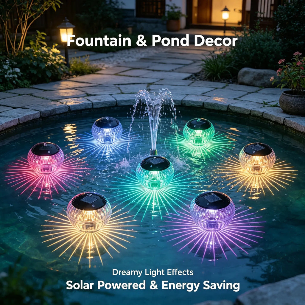 Lumières flottantes solaires extérieures