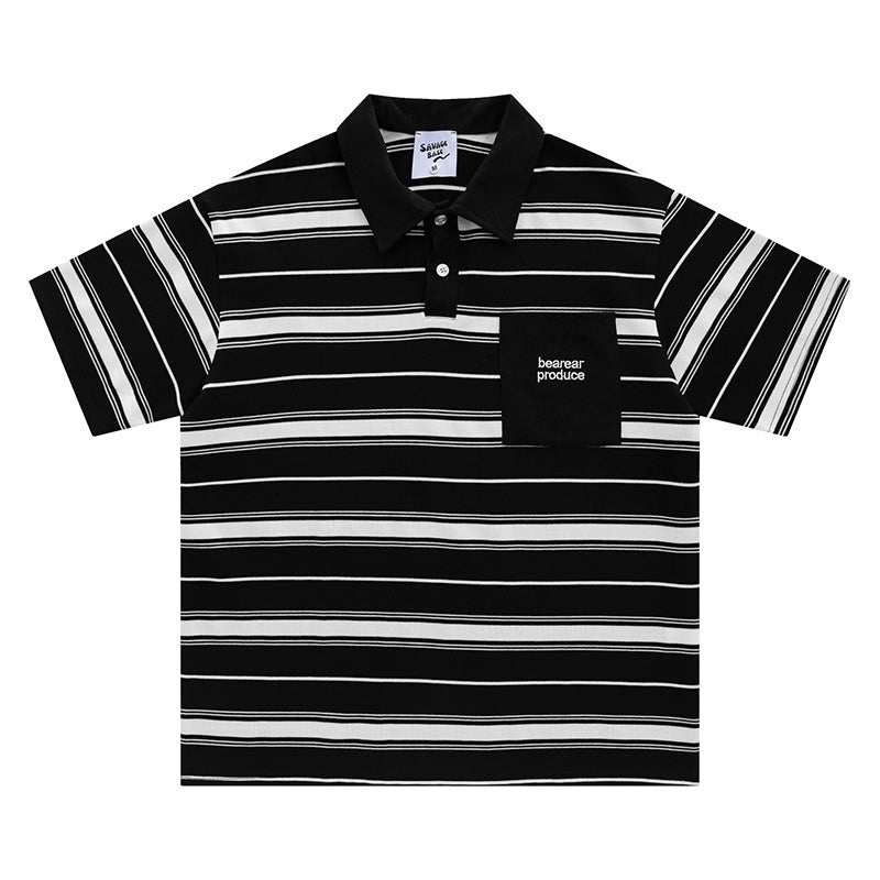 T-shirt à manches courtes à manches courtes en Polo avec un col à lacets