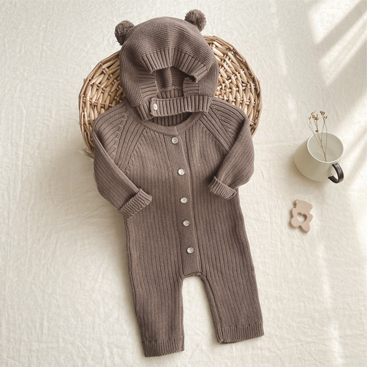 Vêtements de pâture pour enfants Romper avec chapeau d'ours