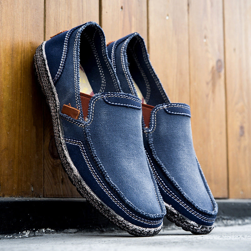 Hommes Casual Toile Loafer Chaussures Lavable à la mode Denim