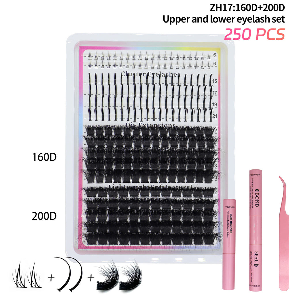 Faux cils segmentés de style féodal et mal emballés