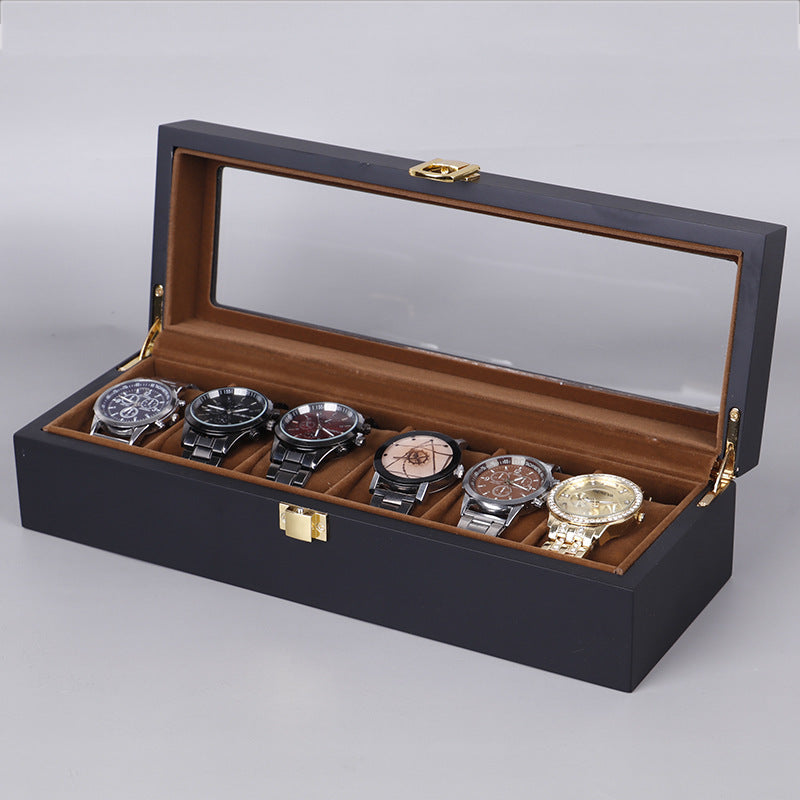 Montres de peinture au four Vernis Montres Display Boîte en bois