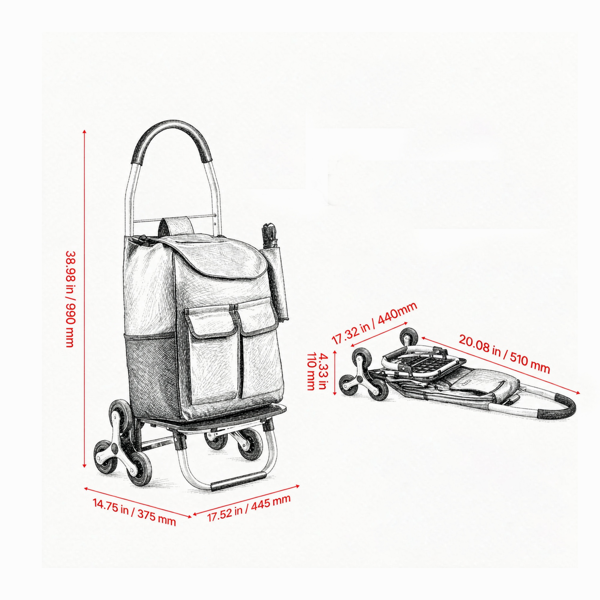 36L Chariot d'escalier pliant