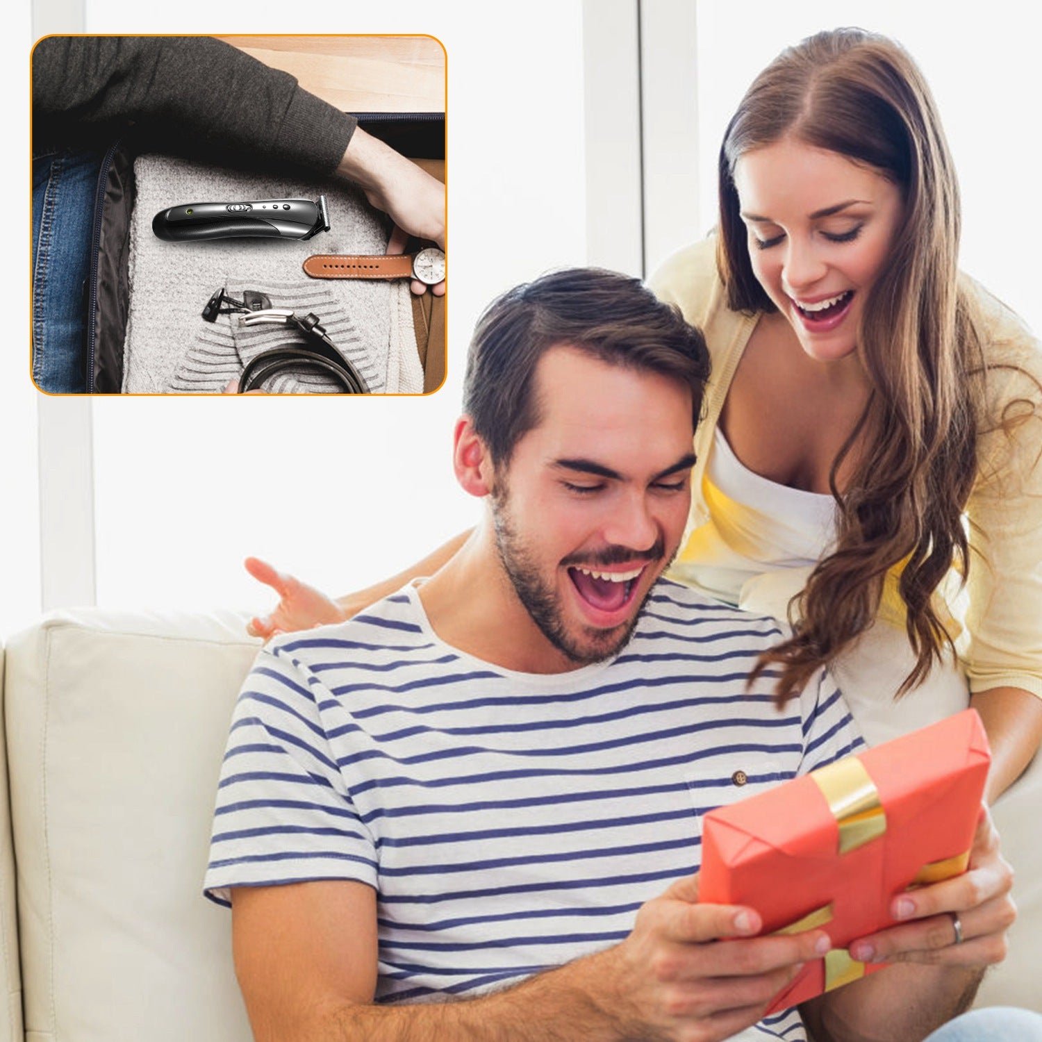 Hommes Électrique Clipper Trimmer Pour Père Jour Cadeau Rechargeable Barbe Rasoir Rasoir Nez