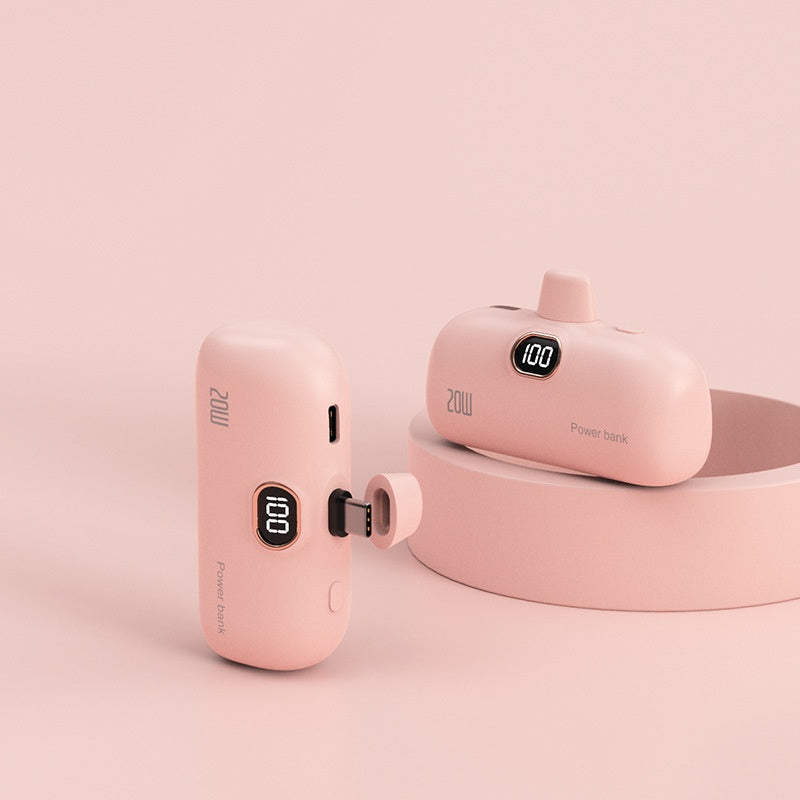 Pocket sans fil Capsule Power Bank Petit Portable Power Source Power Bank Mini Fast Charge