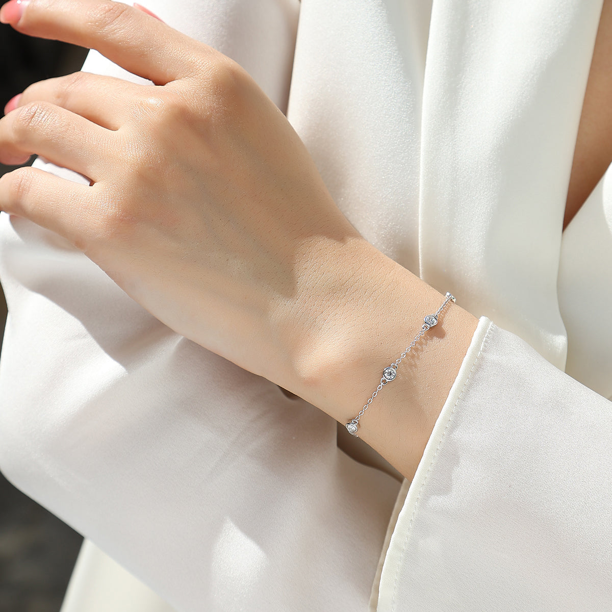 Bracelet S925 Argent 1.4g Moissanite
