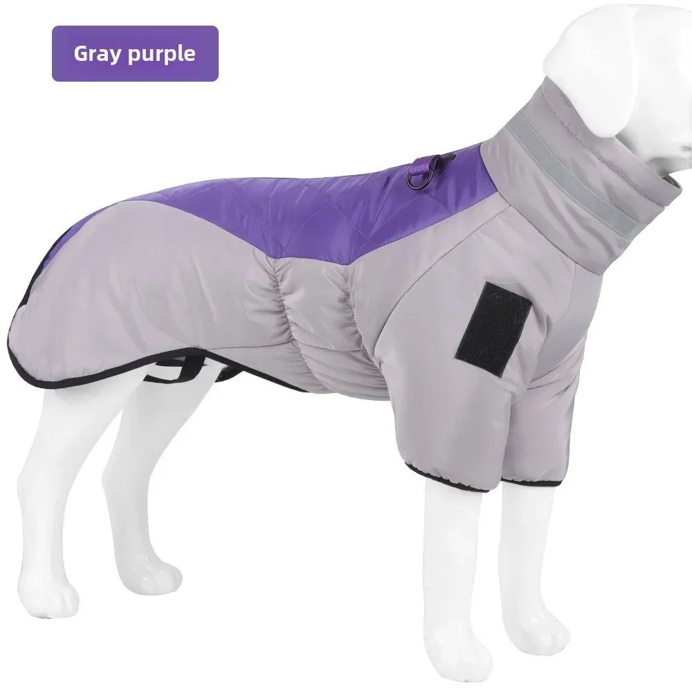 Veste de grand chien imperméable Vêtements de chien chaud Manteau d'hiver Chien français Réflectif Chien froid