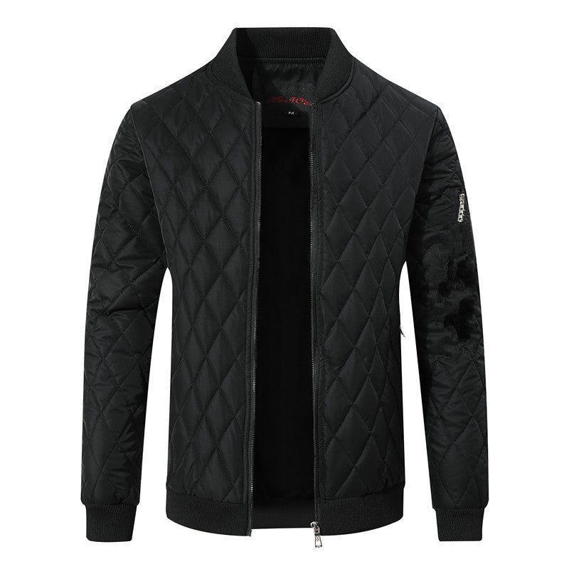 Casual Youth Stand-Collar Hommes Veste en cuir rembourré en coton
