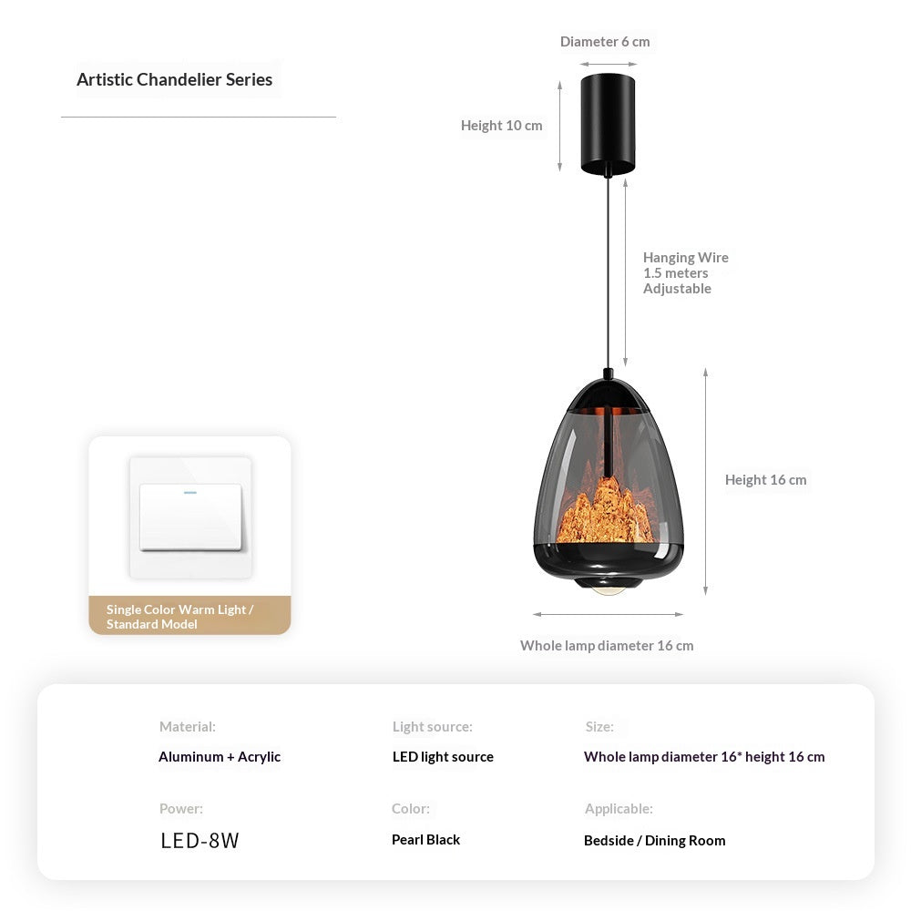 Lampe mini pendentif réglable à la main côté lit léger