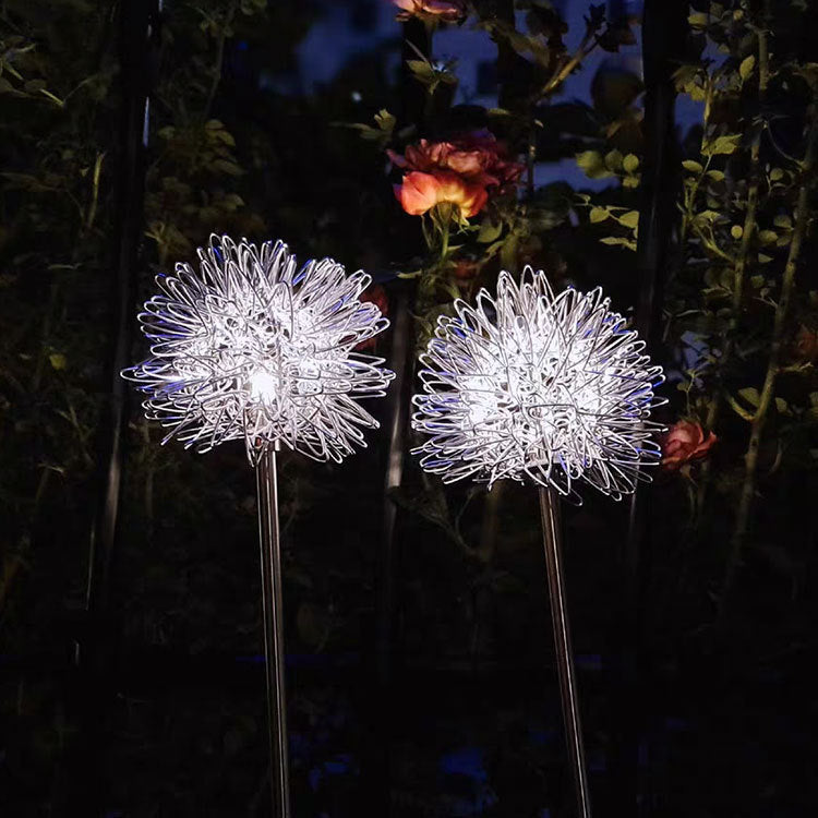 Aluminium Acier Dandelion Led Solar Model Lampe à gazon de jardin