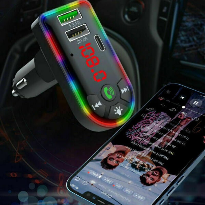 Voiture Bluetooth 5.0 lecteur MP3 radio FM émetteur 3.1A Lots d'adaptateur de chargeur rapide