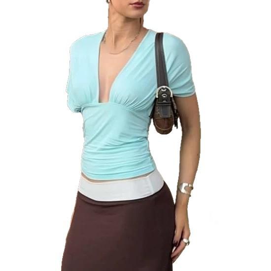 Femmes Corset-style Deep-V-neck Sleeveless Top avec un design de dos