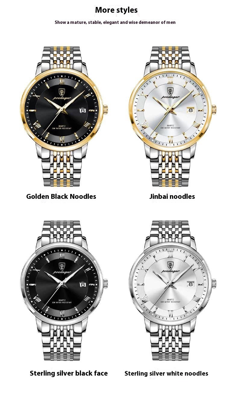 Montres Homme Imperméable Calendrier lumineux Montres Quartz