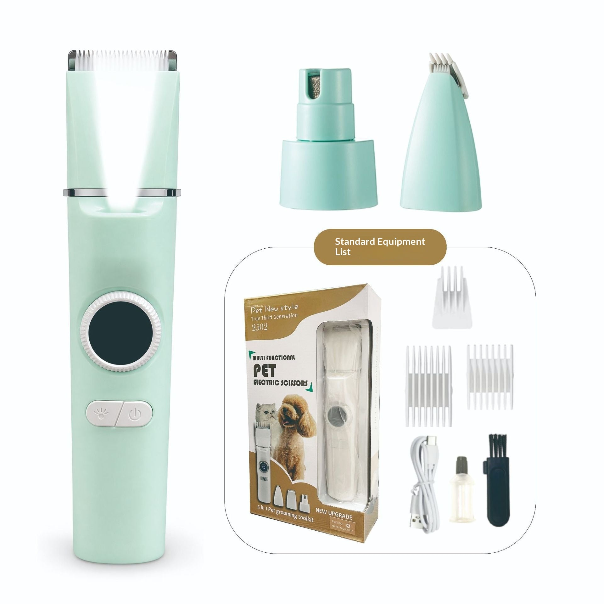Clipper électrique pour animaux de compagnie avec affichage numérique