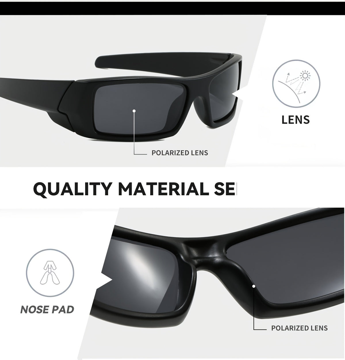 Lunettes de soleil 3 Pcs pour hommes