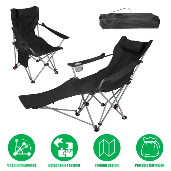 Chaise de camping inclinable extérieur 95-160 Angle réglable carbone acier cadre lourd Du