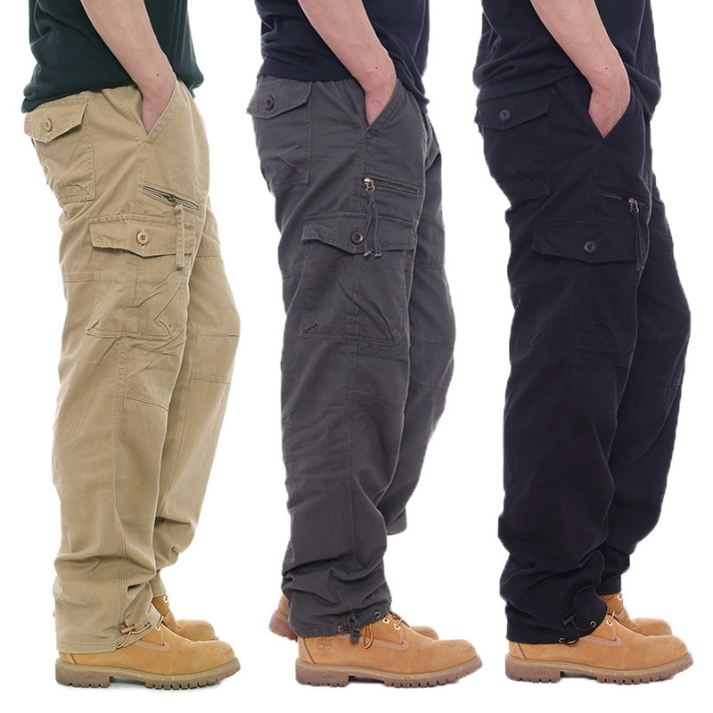 Pantalon de travail casual en coton pour hommes avec taille élastique