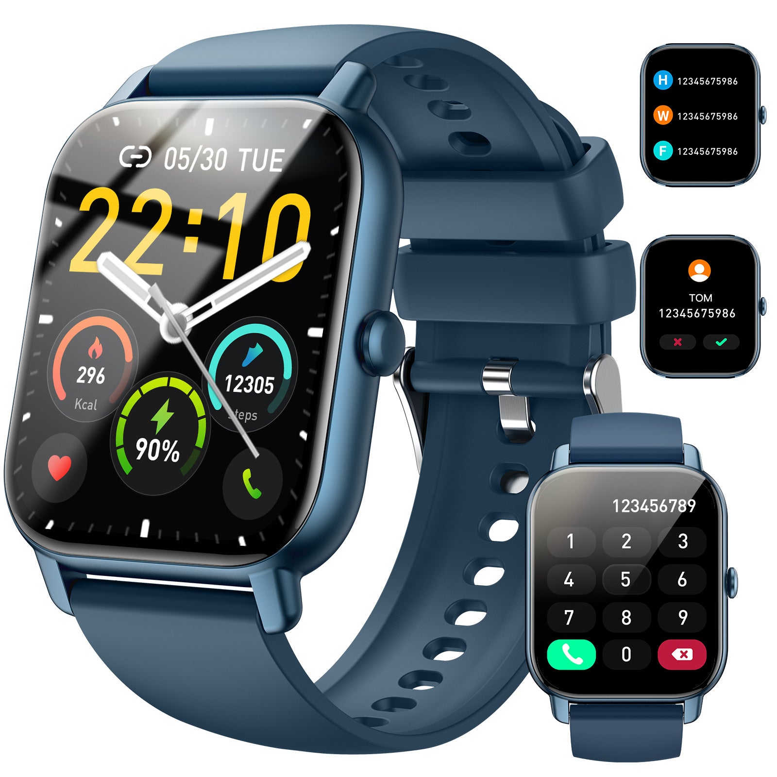 Smart Watch Bluetooth appelant la fréquence cardiaque Pression artérielle Sommeil