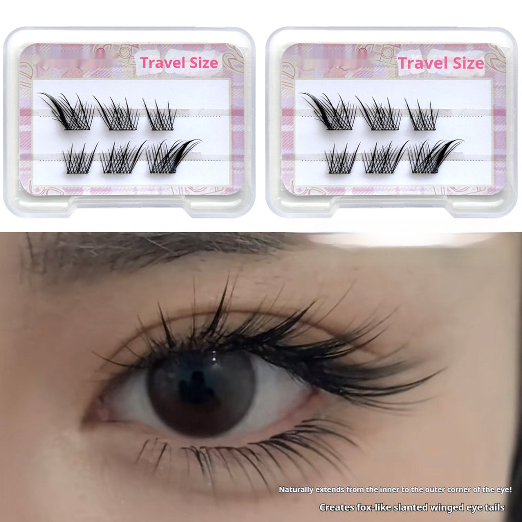 Style Fox Colle libre faux cils volent Diagonally épais et courbé naturellement