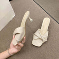 Sandales en cuir souple en glissière en glissière en glissière pour femmes