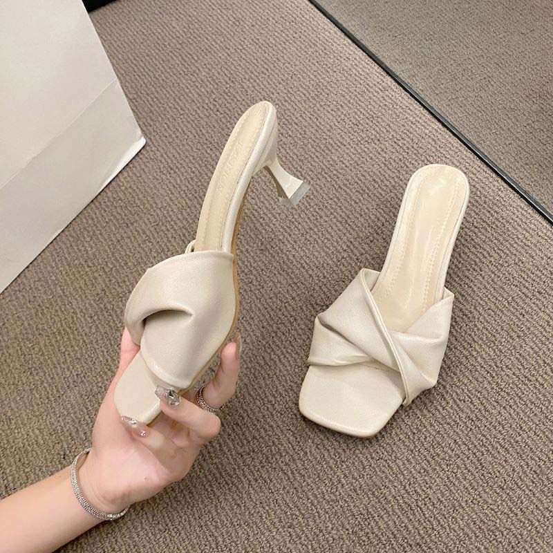 Sandales en cuir souple en glissière en glissière en glissière pour femmes