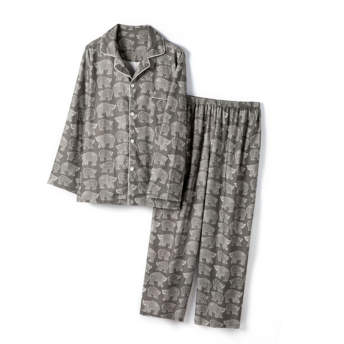 Polar Ours imprimé chaud brossé Flannel Pure Cotton Couple Maison Porter la combinaison