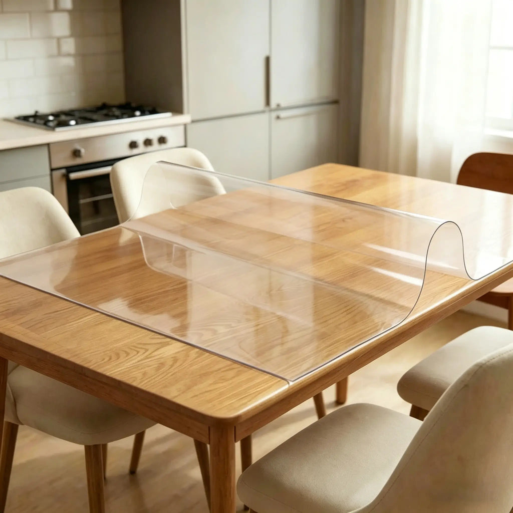 38x71pouce 1,5mm Couverture de table en plastique épais Etanche PVC Protecteur de table transparent Protec