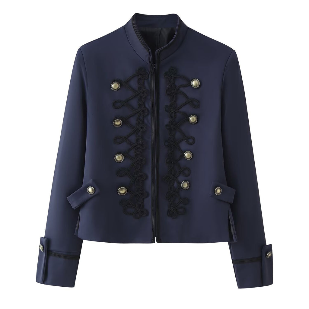 Élégant Blazer avec coussinets et détails de noeud