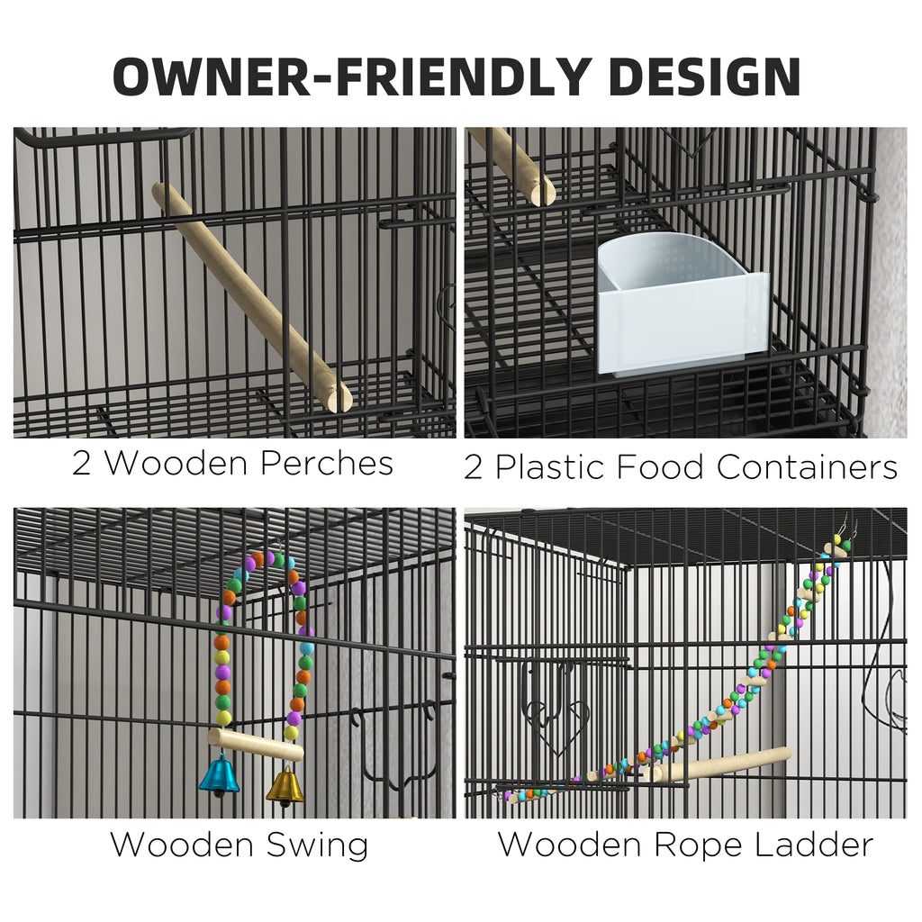 Double cage d'oiseau empilable sur roues avec support