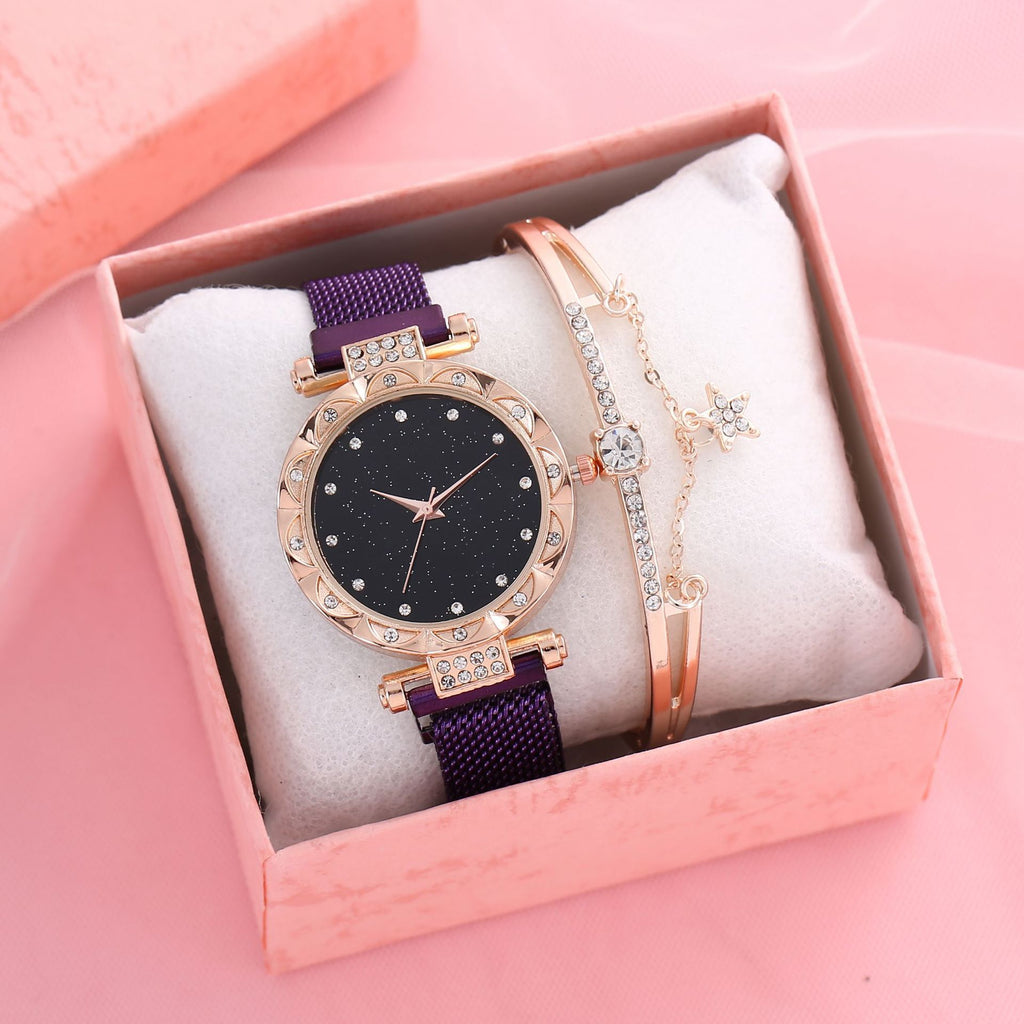 Ensemble de bracelets magnétiques pour femmes Montre à quartz