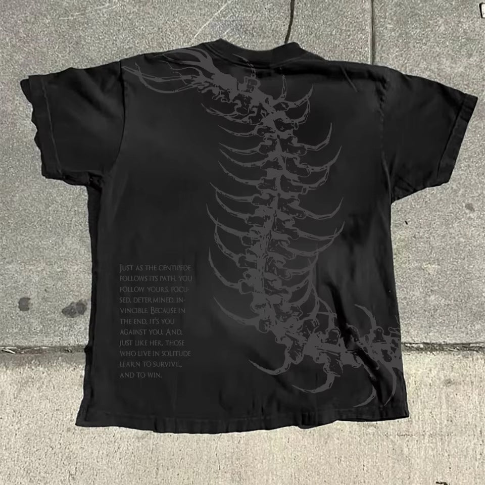 T-shirt imprimé en coton rétro pour hommes