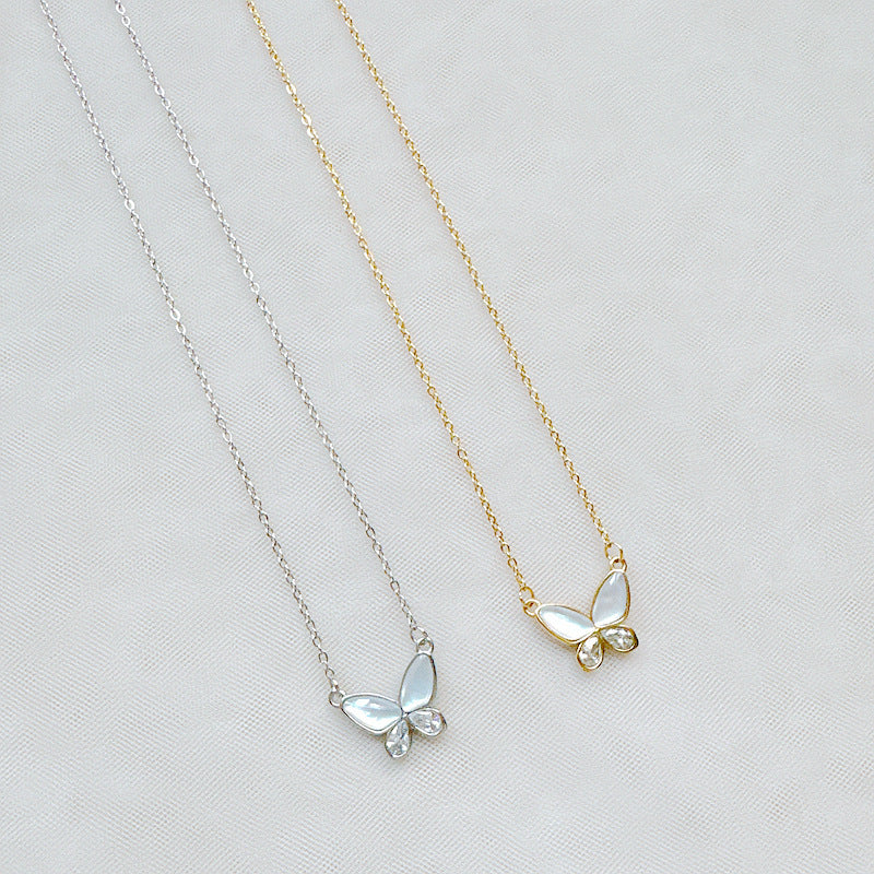 Collier de clavicule de zircon fritillaire pour femmes