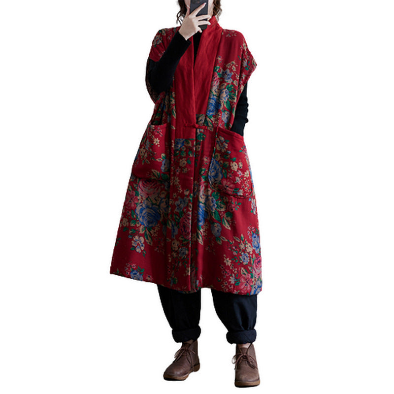 Veste de veste matelassée style chinois vintage artistique