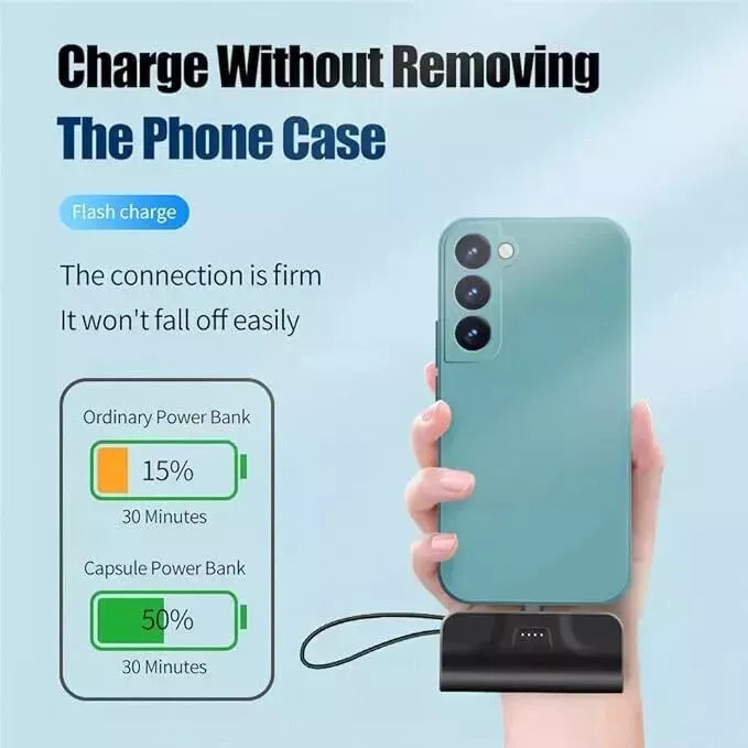10o00mAh Mini Pocket Capsule Power Bank Chargeur portable rapide 20W pour IPhone & Andr