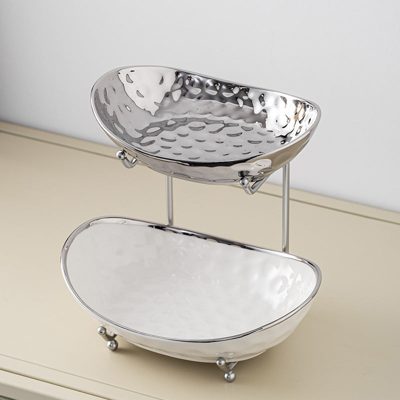 Rangement de la plaque de snack multicouche de style de luxe abordable