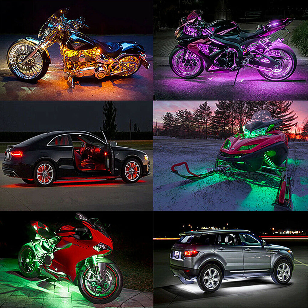 Éclairage ambiant RGB de 7 couleurs avec contrôle d'application moto