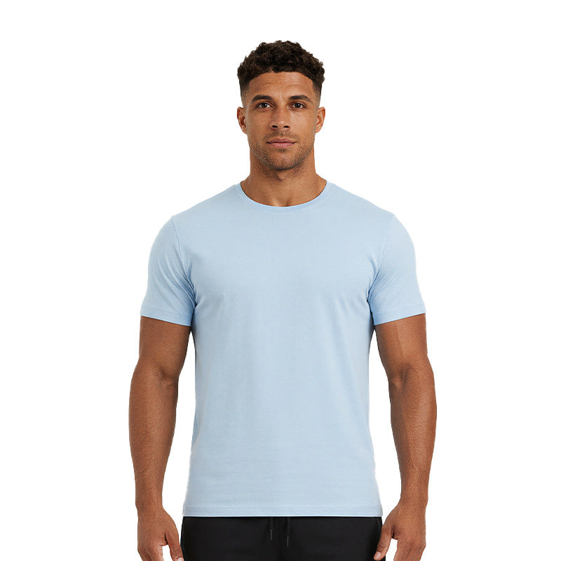 Haut de forme physique respirante à manches courtes à manches courtes pour hommes avec un collier et un Ela haut