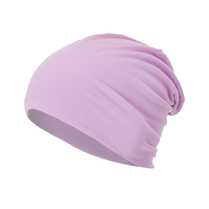 Toute la saison, polyvalent Solide-couleur Slouchy Bonnet avec un design enroulé