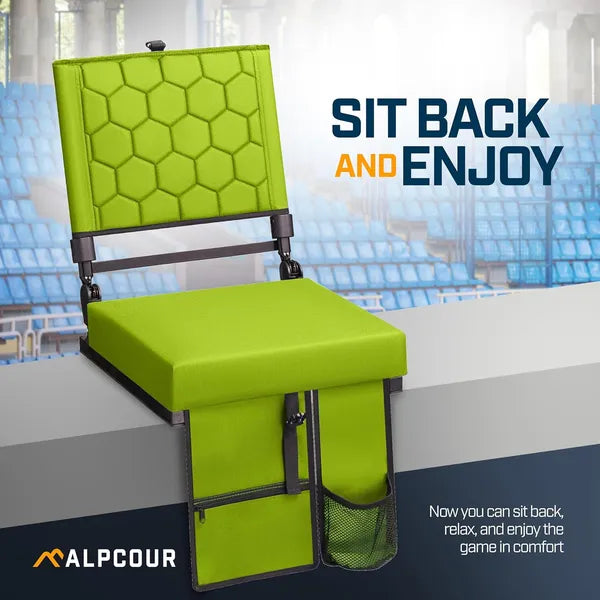 Alpcour pliant siège de stade inclinable avec support arrière pour les bleachers