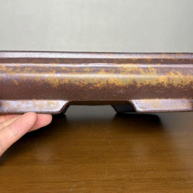 Pot rectangulaire en argile Yixing vieilli au feu de bois