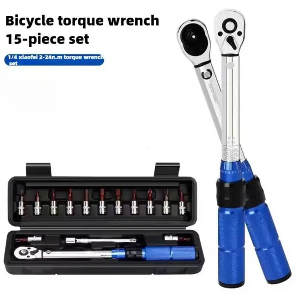 15-piece preset torque wrench set for DIY bike repairs