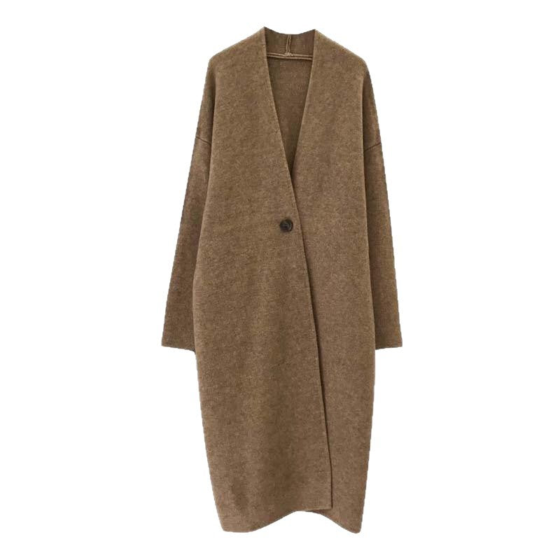 Couvercle de cardigan à maille simple à un bouton
