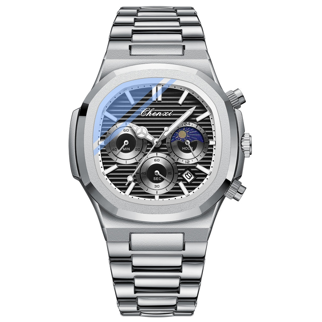 Multifonctionnel True Three Yeux montre homme à six broches