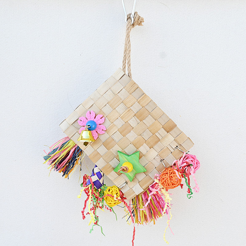 Perrot Bird Toy Palm Leaf Tisser un sac de fourrage