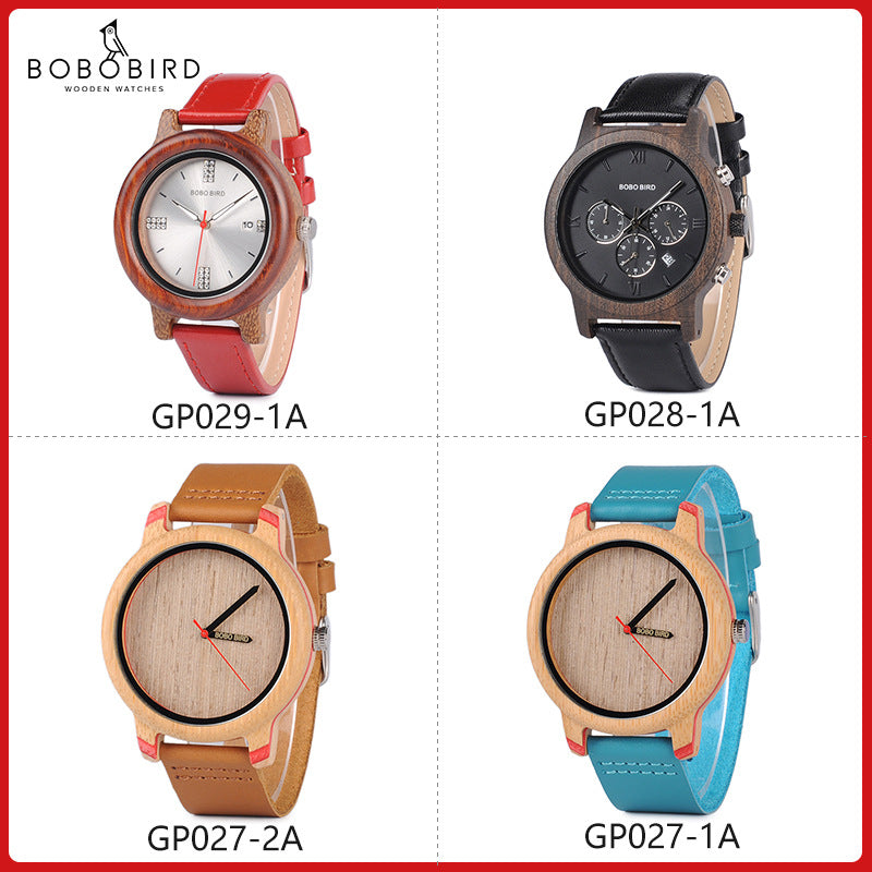 Mouvement à quartz simple et occasionnel de montre en bois