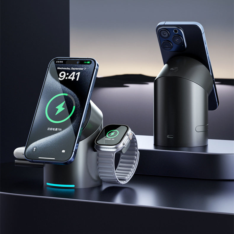 Three-in-one magnetic wireless charger bracket