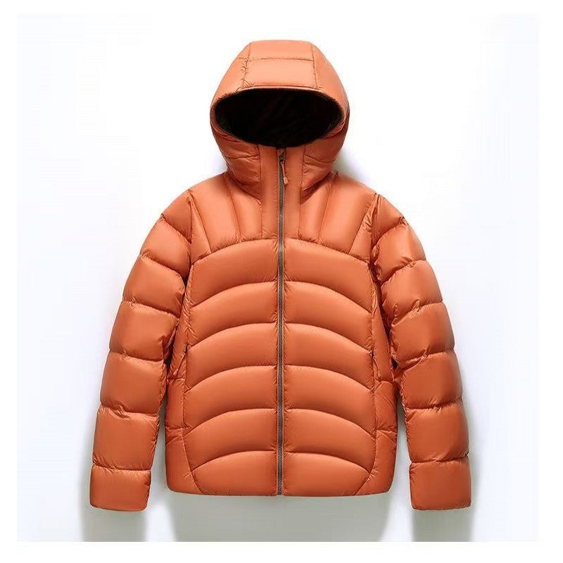 Unisex Veste à capuche en bas Couple Style Ribbed