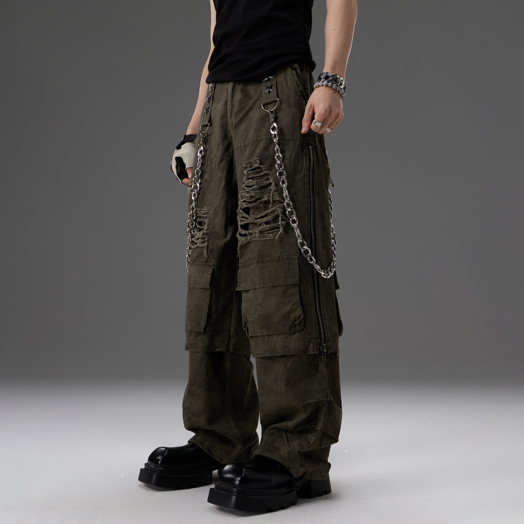Chaîne de ceinture en métal pour vêtements de travail Pantalons Faux Conception en deux parties